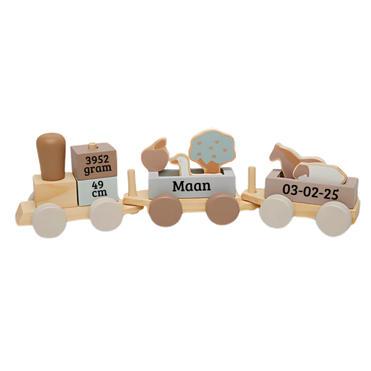 Gepersonaliseerde houten trein