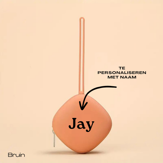 Vierkant siliconen tasje in bruin