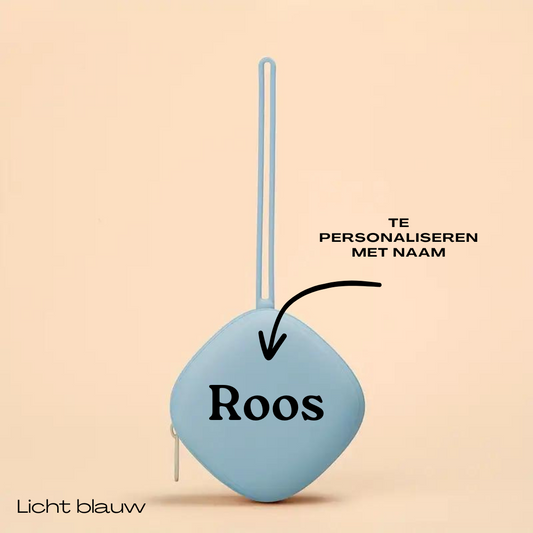 Vierkant siliconen tasje in lichtblauw