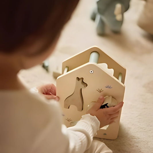 Kindje houten sorteerspel dieren