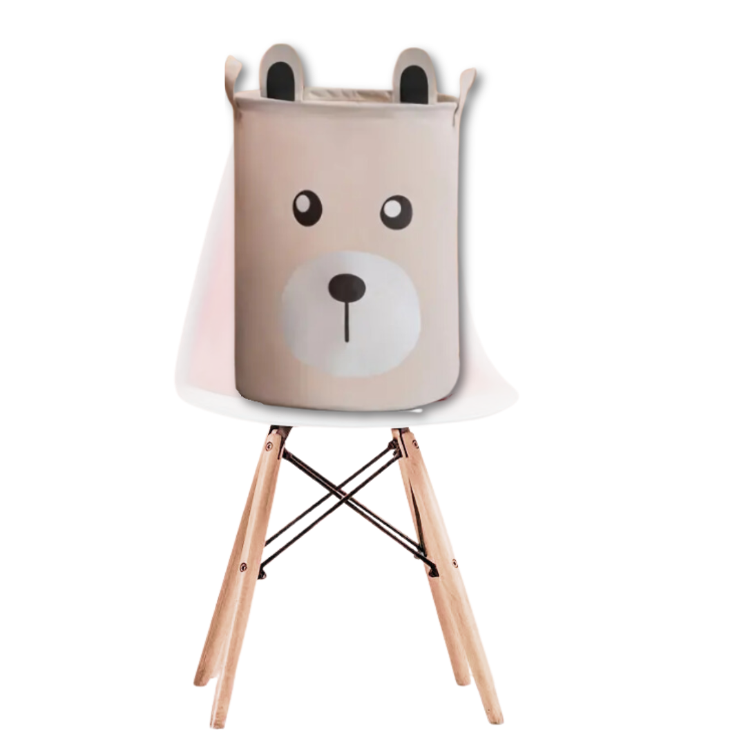 Grijze opbergmand met handvaten