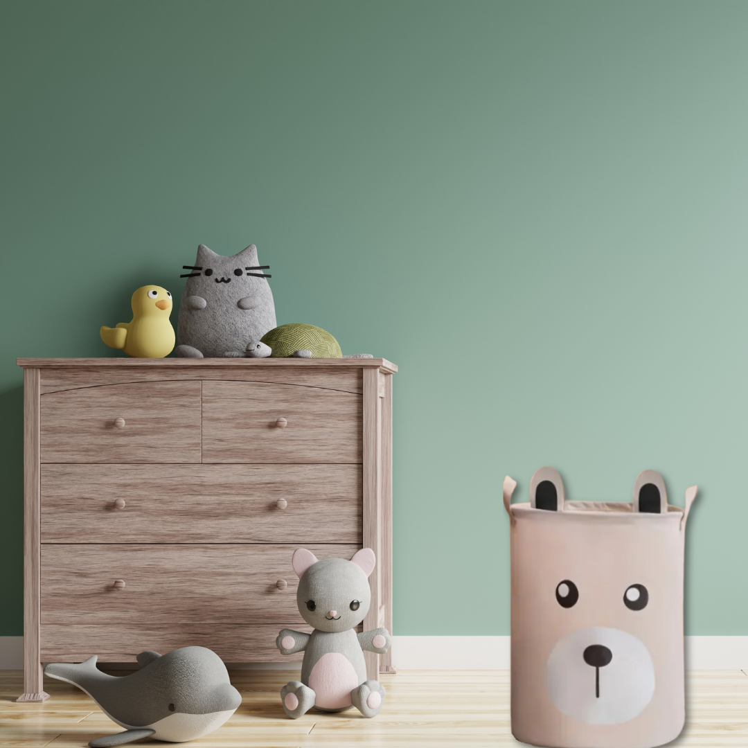 Grijze opbergmand met handvaten