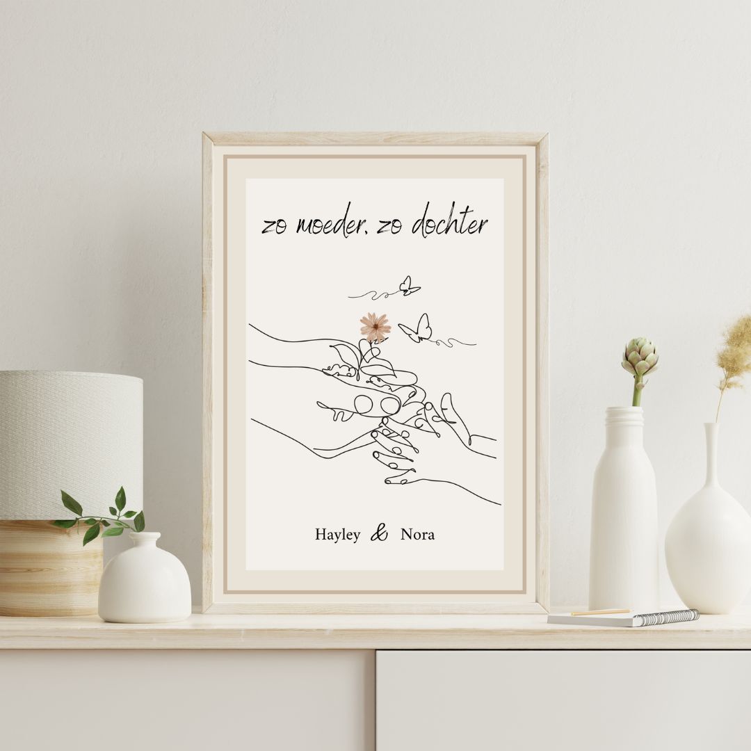 Gepersonaliseerde poster lijntekening