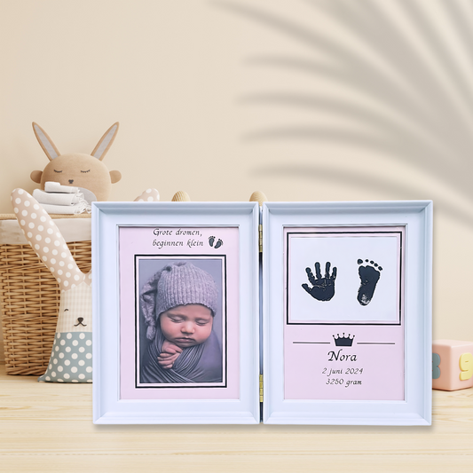 PewinGo Baby Handafdruk Voetafdruk Herinnerings Kit - Baby Foto´s Fotolijstje voor Pasgeborenen - Babykamer Herinnering Kunst Kit Lijsten PewinGo Baby Handafdruk Voetafdruk Herinnerings Kit - Baby Foto´s Fotolijstje voor Pasgeborenen - Babykamer Herinnering Kunst Kit Lijsten