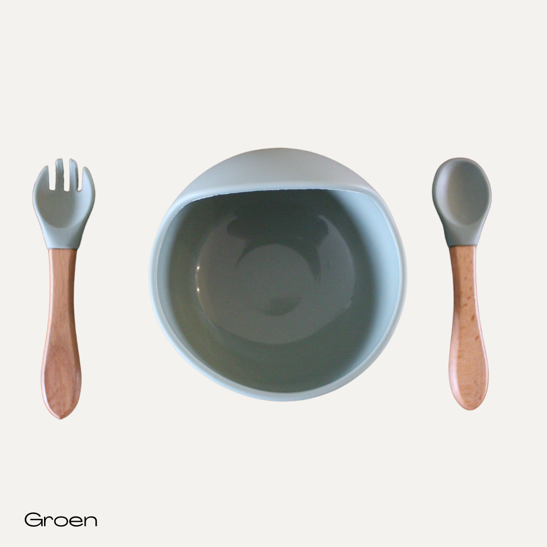 Bakje met lepel en vorkje