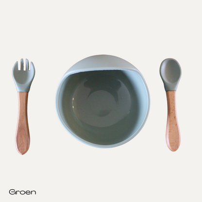 Bakje met lepel en vorkje