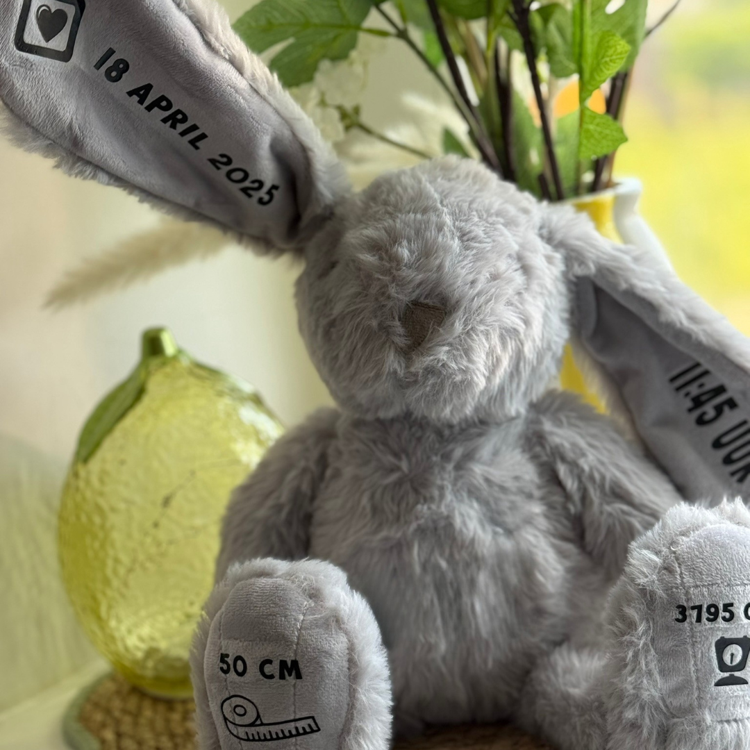 Knuffelkonijn fluffy grijs