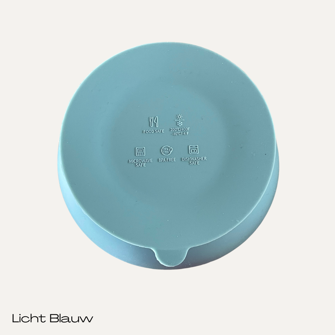 Bakje zuignap met lepel en vorkje