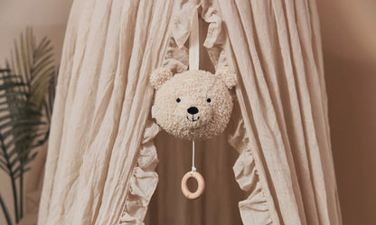 Muziekhanger teddybeer beige bed