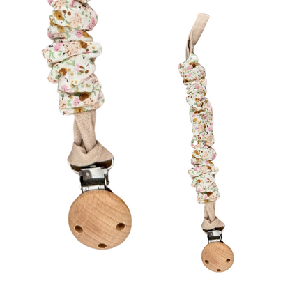 Stoffen Speenkoord bloemen met clip