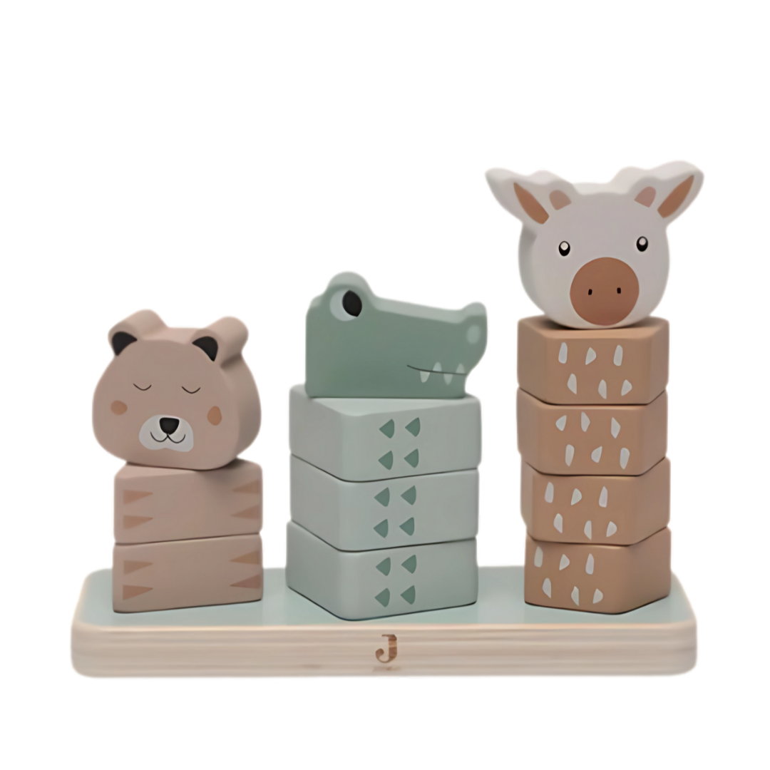 Houten stapeltoren dieren